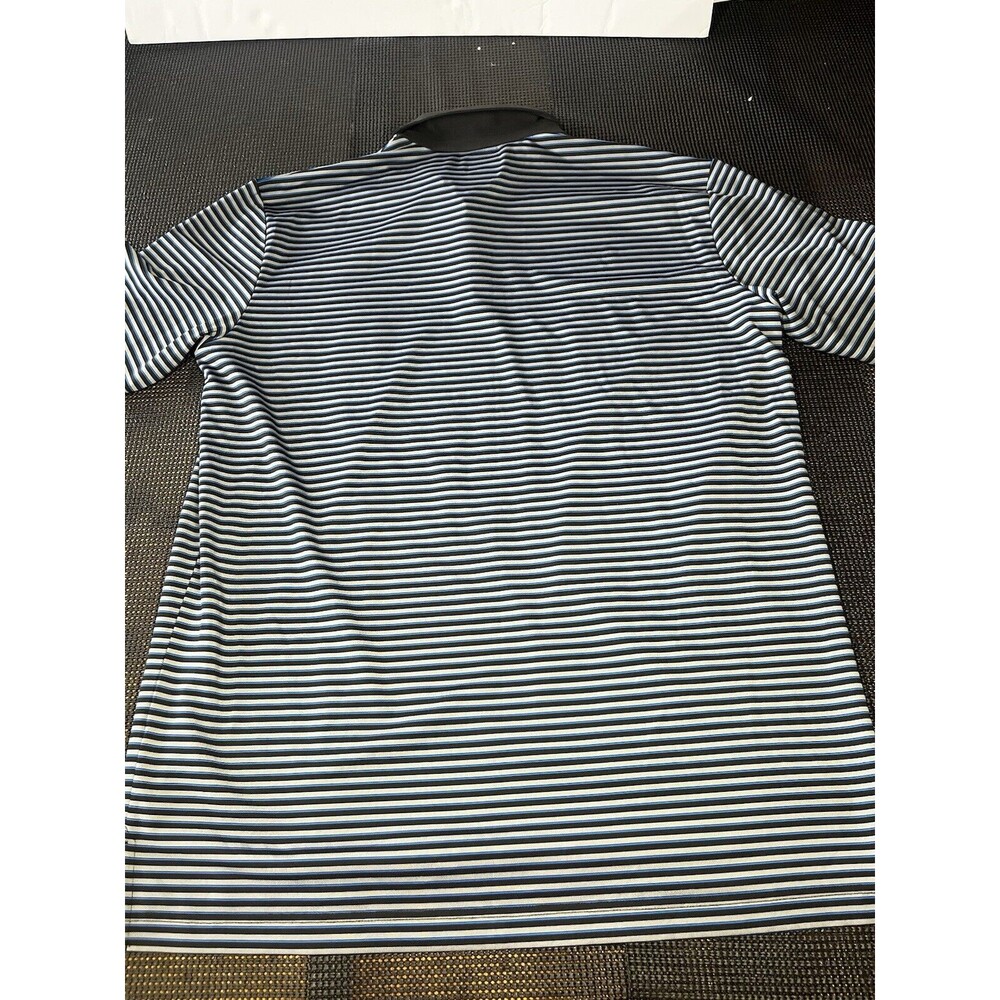 Callaway Opti-Dri Mens Large Golf Polo Shirt Blue Black Striped Short Sleeve L - Picture 5 of 5